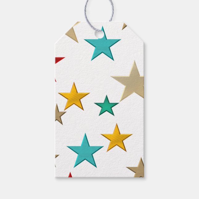 Funny, colourful stars gift tags (Front)