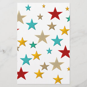 Funny, colourful stars stationery