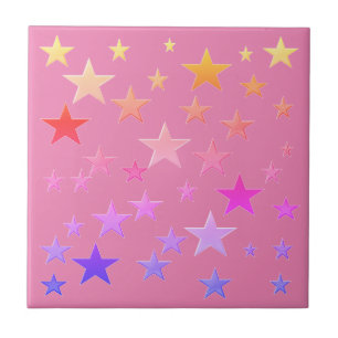 Funny, colourful stars tile