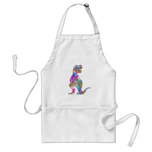 Funny Colourful T Rex Jurassic Dinosaur Art Standard Apron