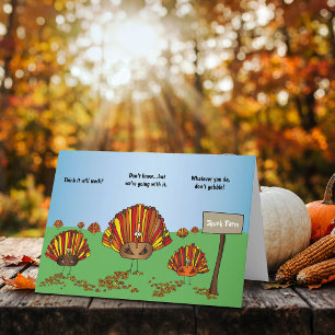 Funny, Colourful, Thanksgiving Turkey Cartoon Card
