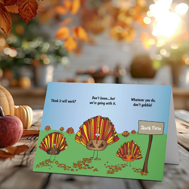 Funny, Colourful, Thanksgiving Turkey Cartoon Thank You Card (Hey – Check out this awesome cartoon Thanksgiving and Holiday greeting card! )