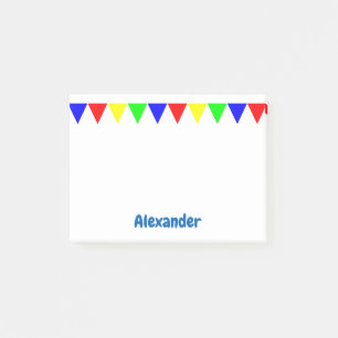 Funny Colourful Triangles Personalised Boys Name Post-it Notes
