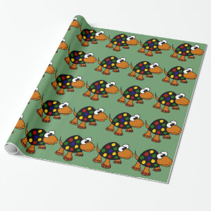 Funny Colourful Turtle Art Wrapping Paper