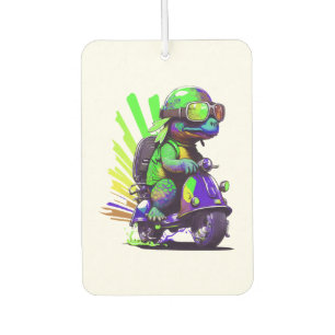 Funny Colourful Turtle On A Scooter Copy Car Air Freshener