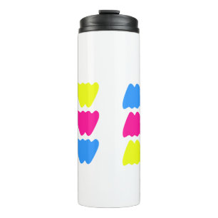Funny colourful WOW Saying Simple Pink Blue yellow Thermal Tumbler