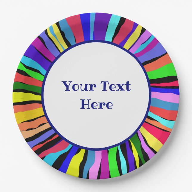 Funny Colours Paper Plate (Front)