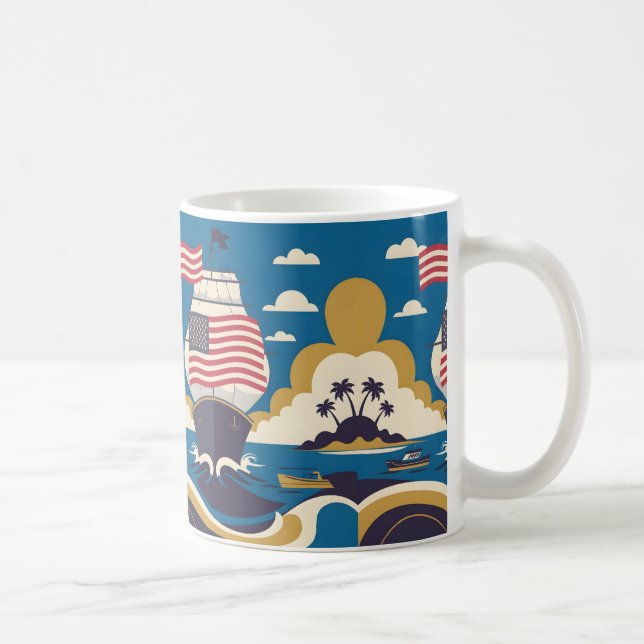 Funny Columbus day gift Idea Coffee Mug (Right)