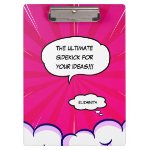 Funny comic book personalised message photo  clipboard