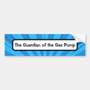 Funny comic book "The guardian of the gas pump" Bumper Sticker