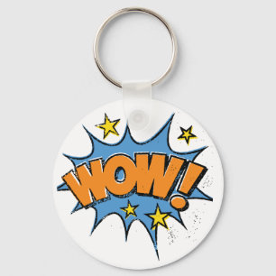 Funny Comic Cartoon Explosion with Nice WoW Text Key Ring