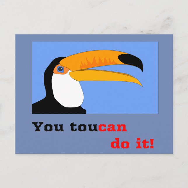 Funny comic cartoon Toucan bird joke ond liner Postcard (Front)