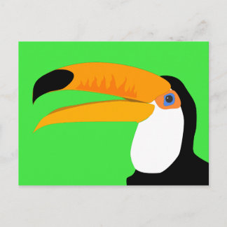 Funny comic cartoon Toucan bird smile Holiday Postcard