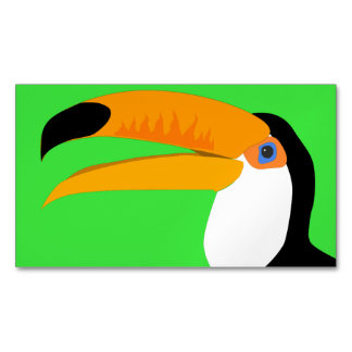 Funny comic cartoon Toucan bird smile Magnetic Business Card