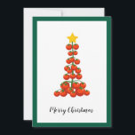 Funny Comic Minimalist Modern Vegan Christmas Tree Holiday Card<br><div class="desc">Add a bit of humour to your Christmas wishes with this unique postcard! The illustration shows a minimalist Christmas tree made entirely of tomatoes - from the juicy vegetables that make up its shape to the elegant star at the top. This is the perfect choice for people who love original...</div>