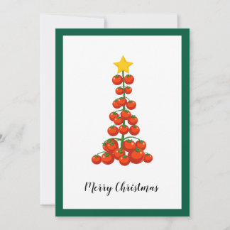 Funny Comic Minimalist Modern Vegan Christmas Tree Holiday Card