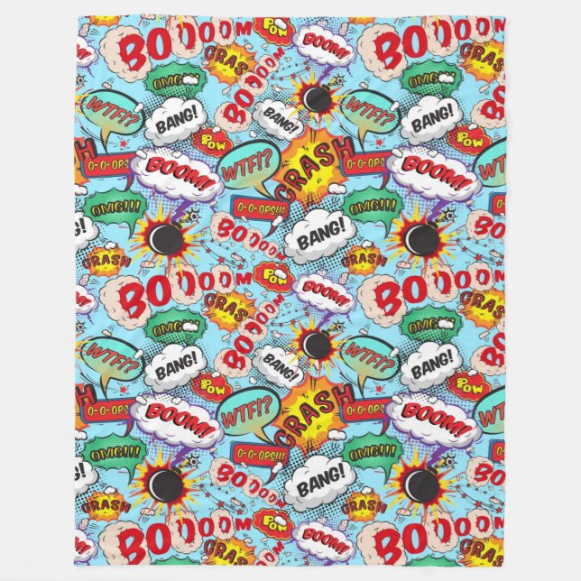 Funny Comic Pattern Fleece Blanket (Front)