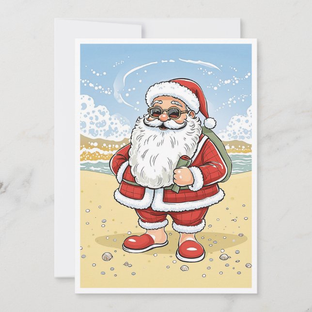 Funny Comic Santa Claus Merry Christmas Holiday Card (Front)
