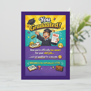 Funny Comic‑Style Graduation Design Holiday Card