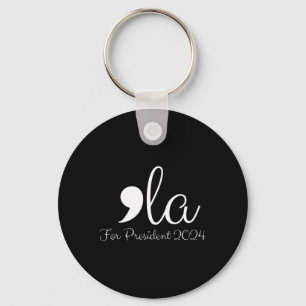 Funny Comma La Harris For President 2024 Key Ring