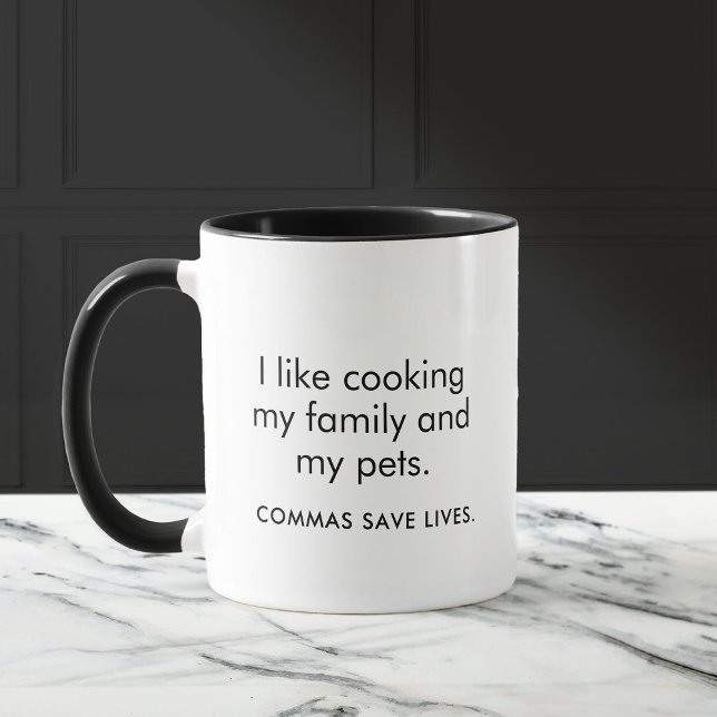 Funny Commas save lives Sarcastic Novelty Mug (Creator Uploaded)