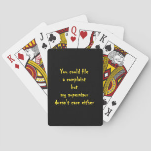 Funny Complaint Department Apathy Playing Cards
