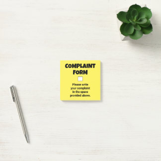 Funny Complaint Form Post-it Notes