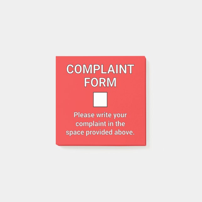 Funny Complaint Form Post-it Notes (Front)