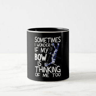 Funny Compound Bow Archery Hunter Hunting Gift Two-Tone Coffee Mug