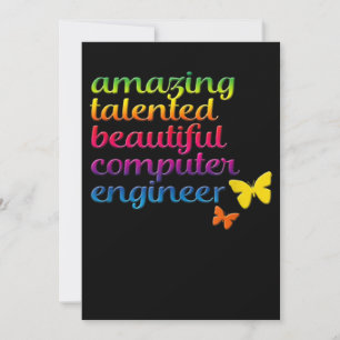 Funny Computer Engineer   Cute Girl Engineering Holiday Card