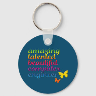 Funny Computer Engineer Cute Girl Engineering Key Ring