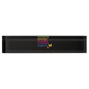 Funny Computer Engineer Cute Girl Engineering Nameplate