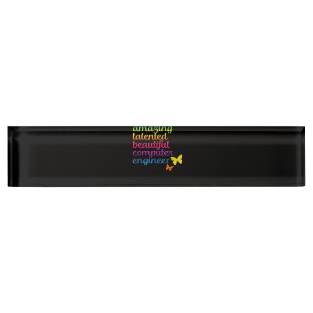 Funny Computer Engineer | Cute Girl Engineering Nameplate (Front)