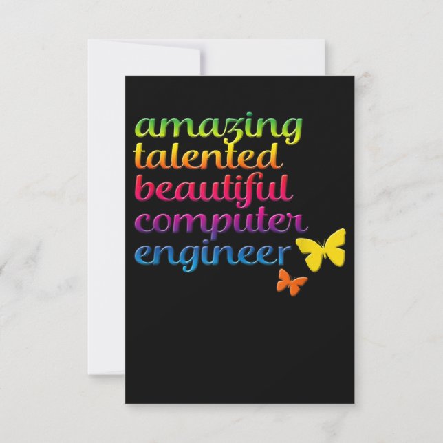 Funny Computer Engineer | Cute Girl Engineering RSVP Card (Front)