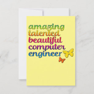Funny Computer Engineer   Cute Girl Engineering Thank You Card