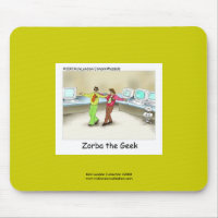 Funny Computer Geek Cartoon On Quality Mouse Pad