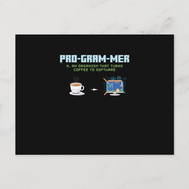 Funny Computer Programmer Holiday Postcard (Front)