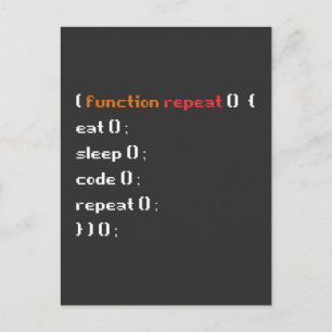 Funny Computer Science Coder Programmer Function Postcard
