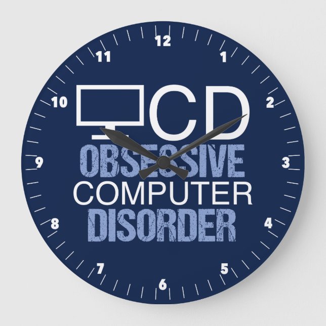 Funny Computer Science Geek Large Clock (Front)