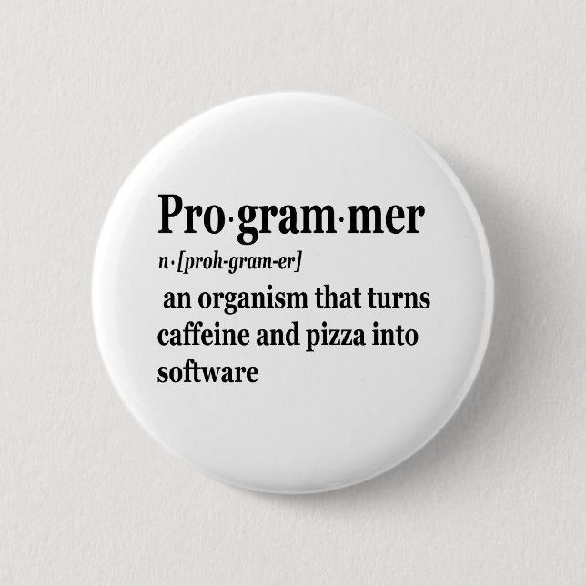 Funny Computer Science Programmer Definition 6 Cm Round Badge (Front)
