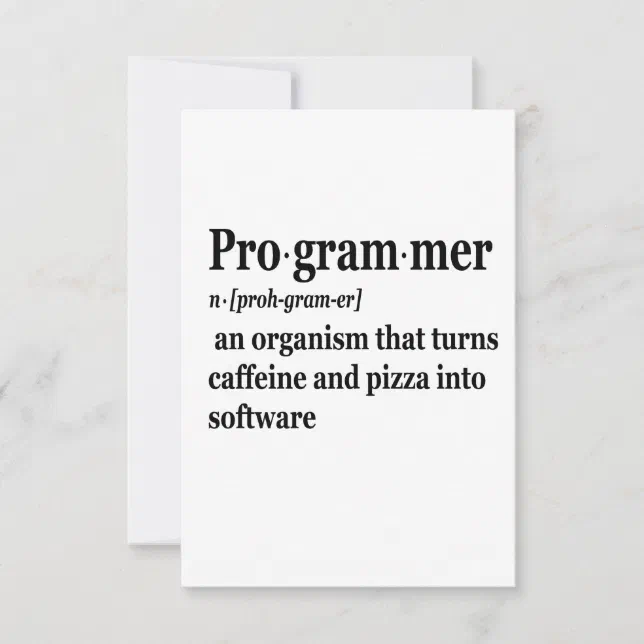 Funny Computer Science Programmer Definition Thank You Card | Zazzle