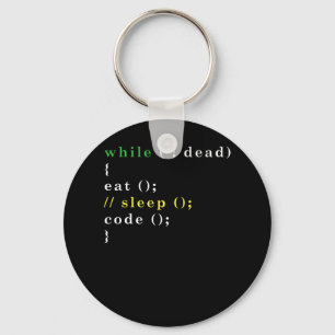 Funny Computer Science Programmer Eat Sleep Code Key Ring