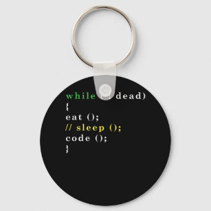 Funny Computer Science Programmer Eat Sleep Code Key Ring