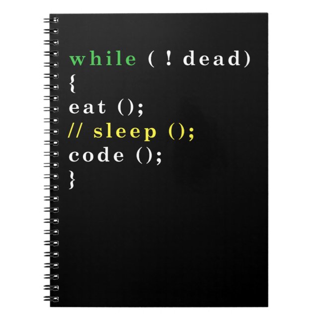 Funny Computer Science Programmer Eat Sleep Code Notebook (Front)