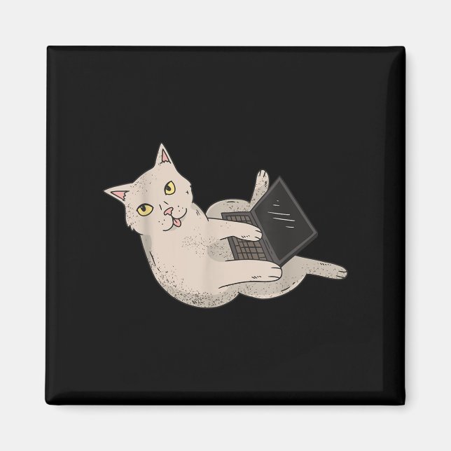 Funny Computer Whisperer Cat It Professional Engin Magnet (Front)