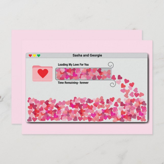 Funny Computer Window Progress Bar Love Loading Holiday Card (Front/Back)