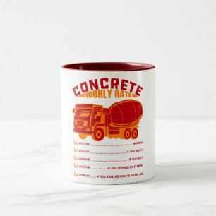 Funny Concrete Hourly Rate Two-Tone Coffee Mug