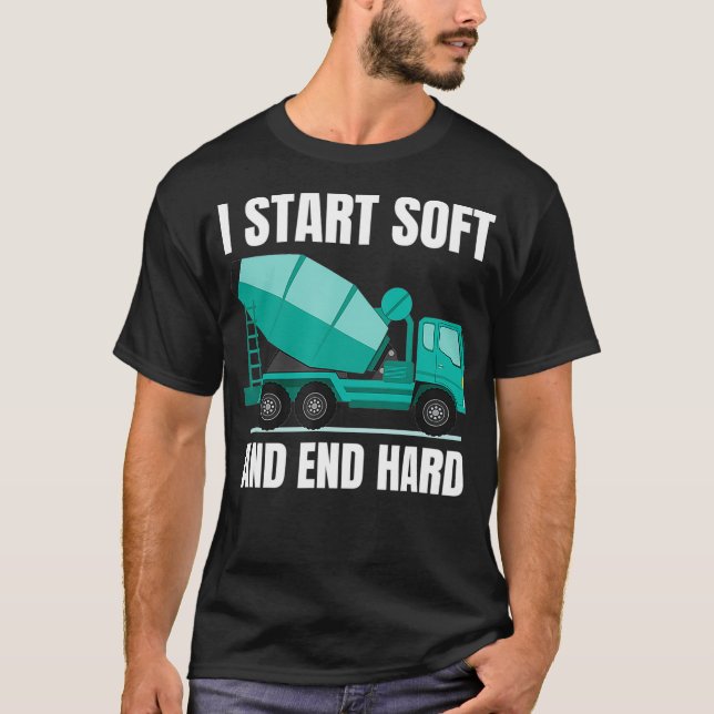 Funny Concrete Mixer  Cement Mixer Truck Driver T-Shirt (Front)