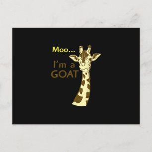 Funny Confusing Giraffe Moo I am A Goat Holiday Postcard