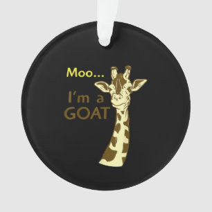 Funny Confusing Giraffe Moo I am A Goat Ornament